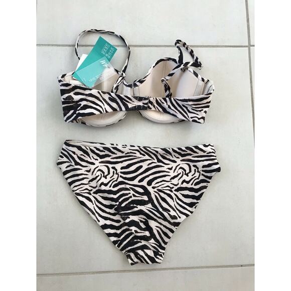 H&M Swim Multicolor Print Bikini Set Swimsuit 34C/6 - Picture 4 of 10